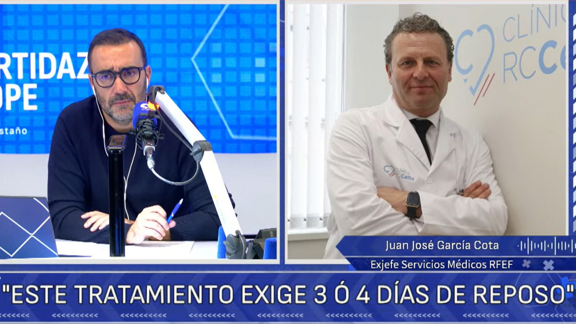 El doctor Cota, en El Partidazo de COPE: "El descanso tras la radiofrecuencia nunca suele ser menos de 4 días"