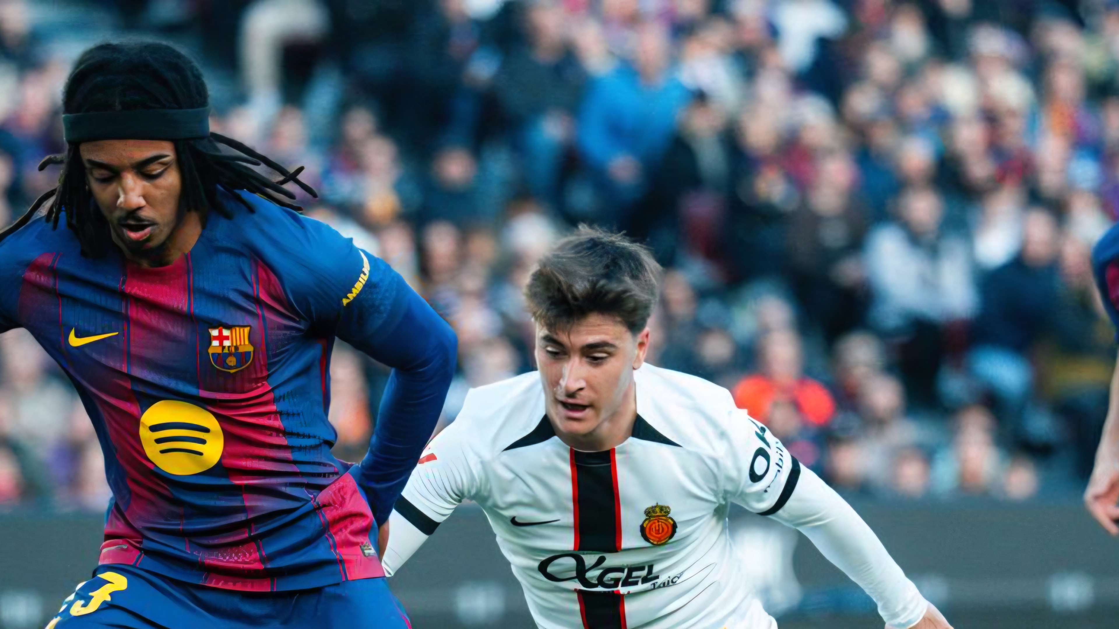 Un RCD Mallorca de dos caras en el Camp Nou perdona y acaba bajando los brazos ante el FC Barcelona