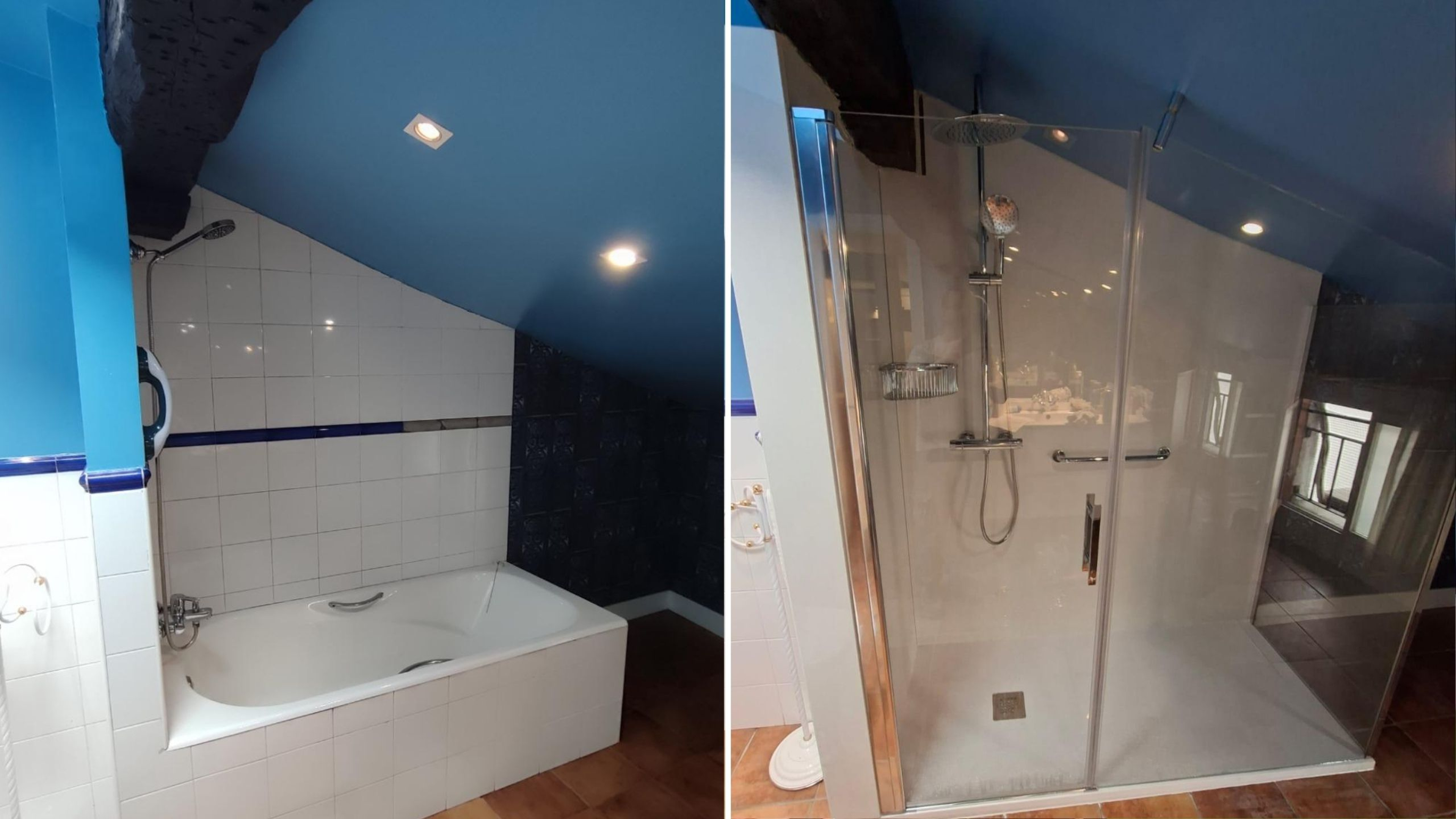 Ducha Ya revela cómo transformar por completo un baño abuhardillado y con una viga en un solo día