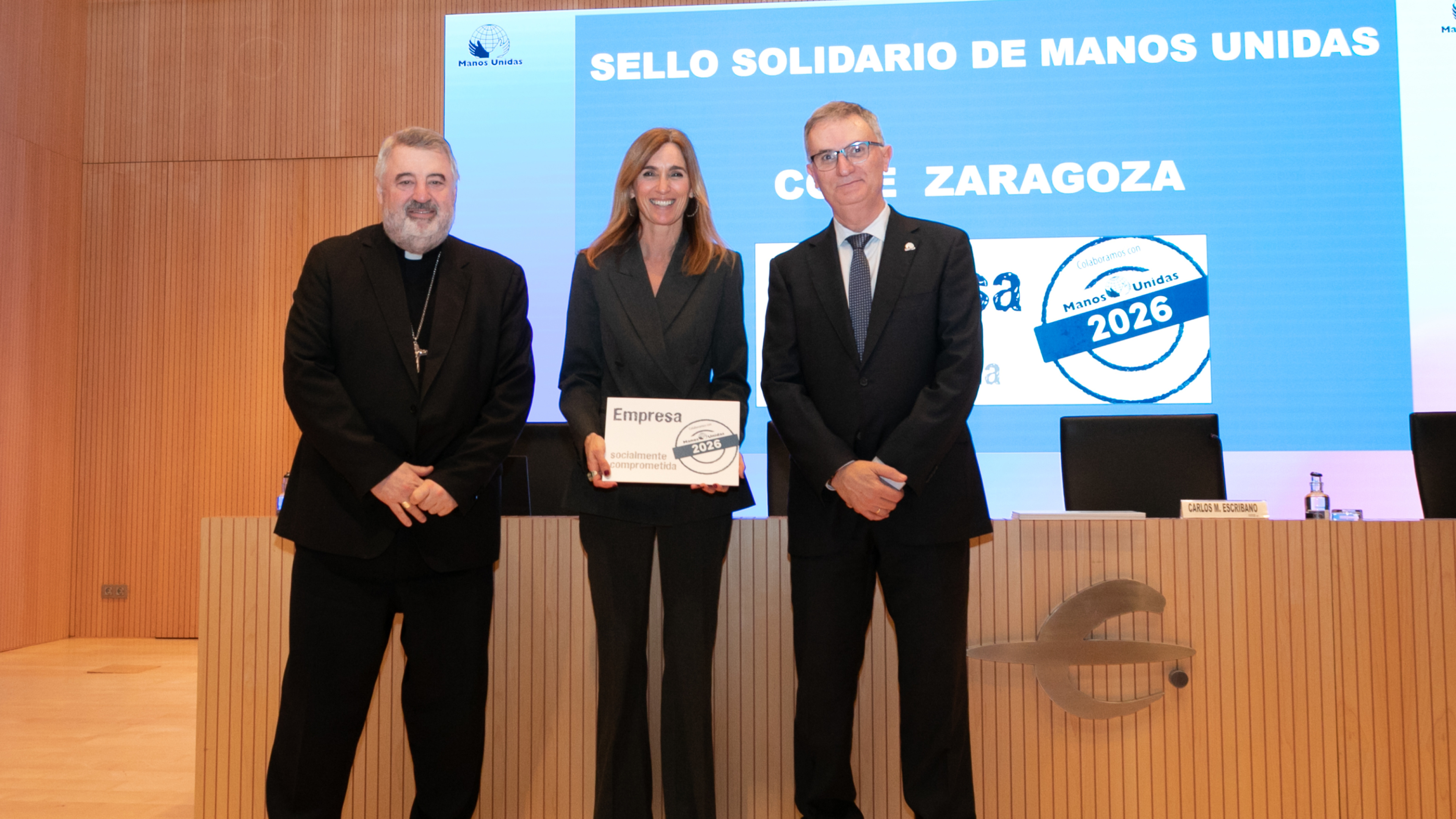Manos Unidas premia la solidaridad de COPE Zaragoza con la entrega del sello que la reconoce como 'Empresa Solidaria'