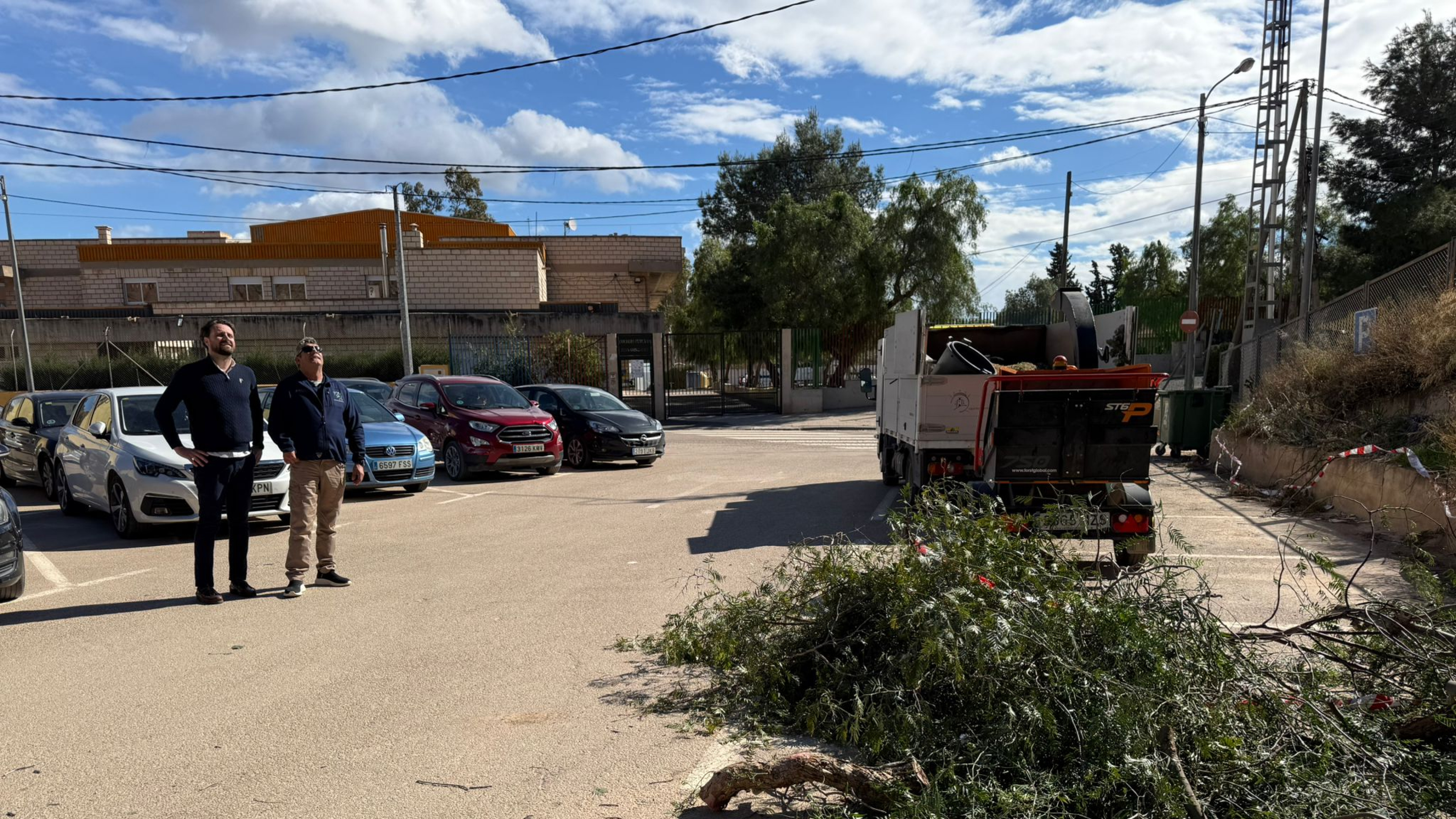 El fuerte viento azota Lorca y provoca caída de árboles y ramas