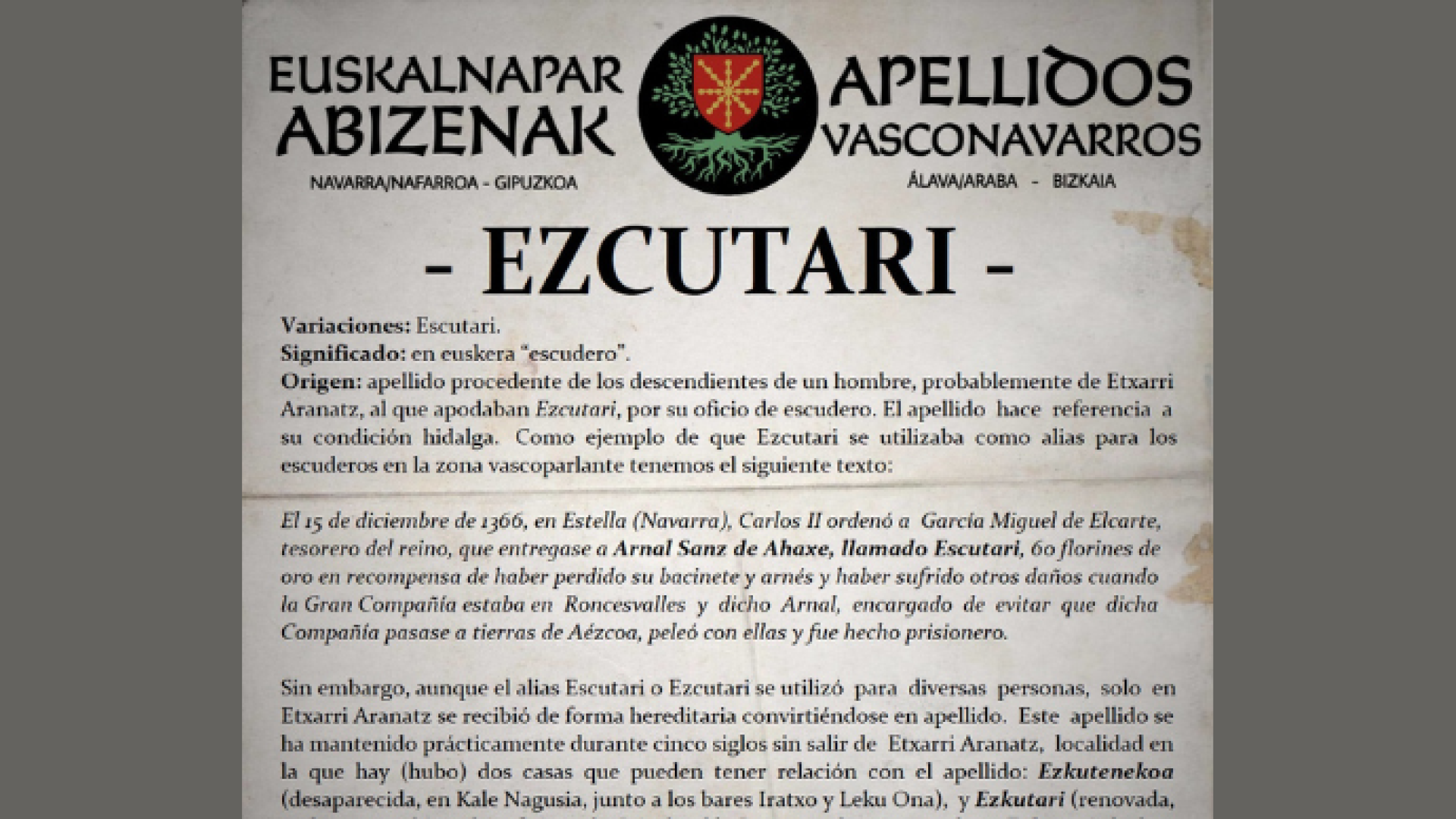El origen de los apellidos navarros, al descubierto: dime dónde vives y te diré cómo te apellidas