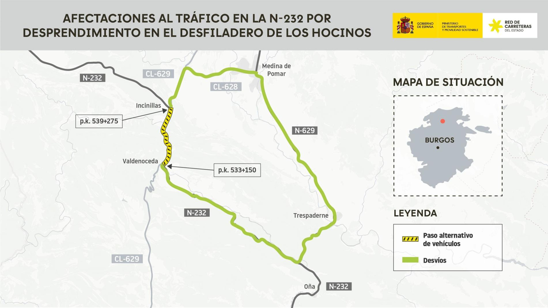 Transportes reabre el Desfiladero de los Hocinos a tiempo para el tráfico de Semana Santa