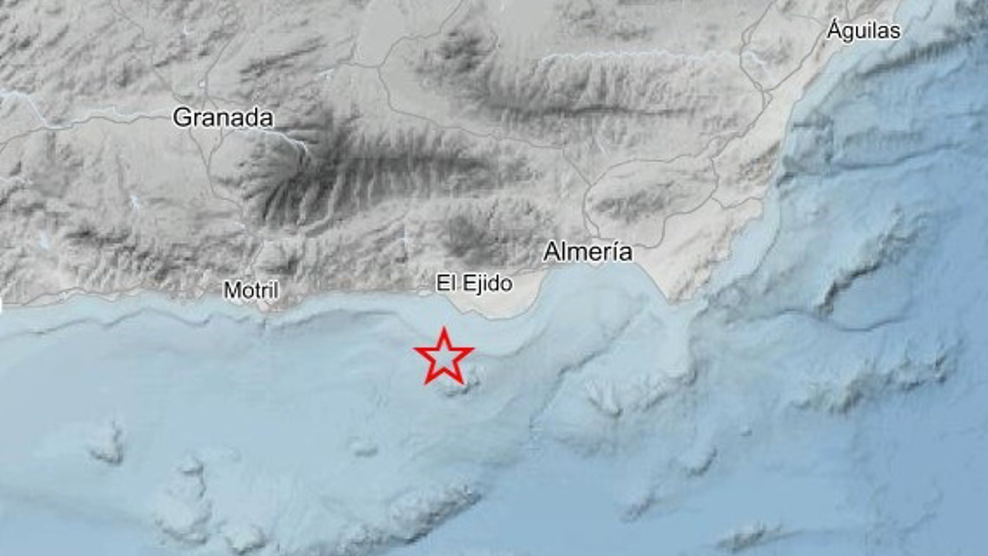 Registrado un seísmo de magnitud 2,5 con epicentro en Alborán frente a la costa de El Ejido