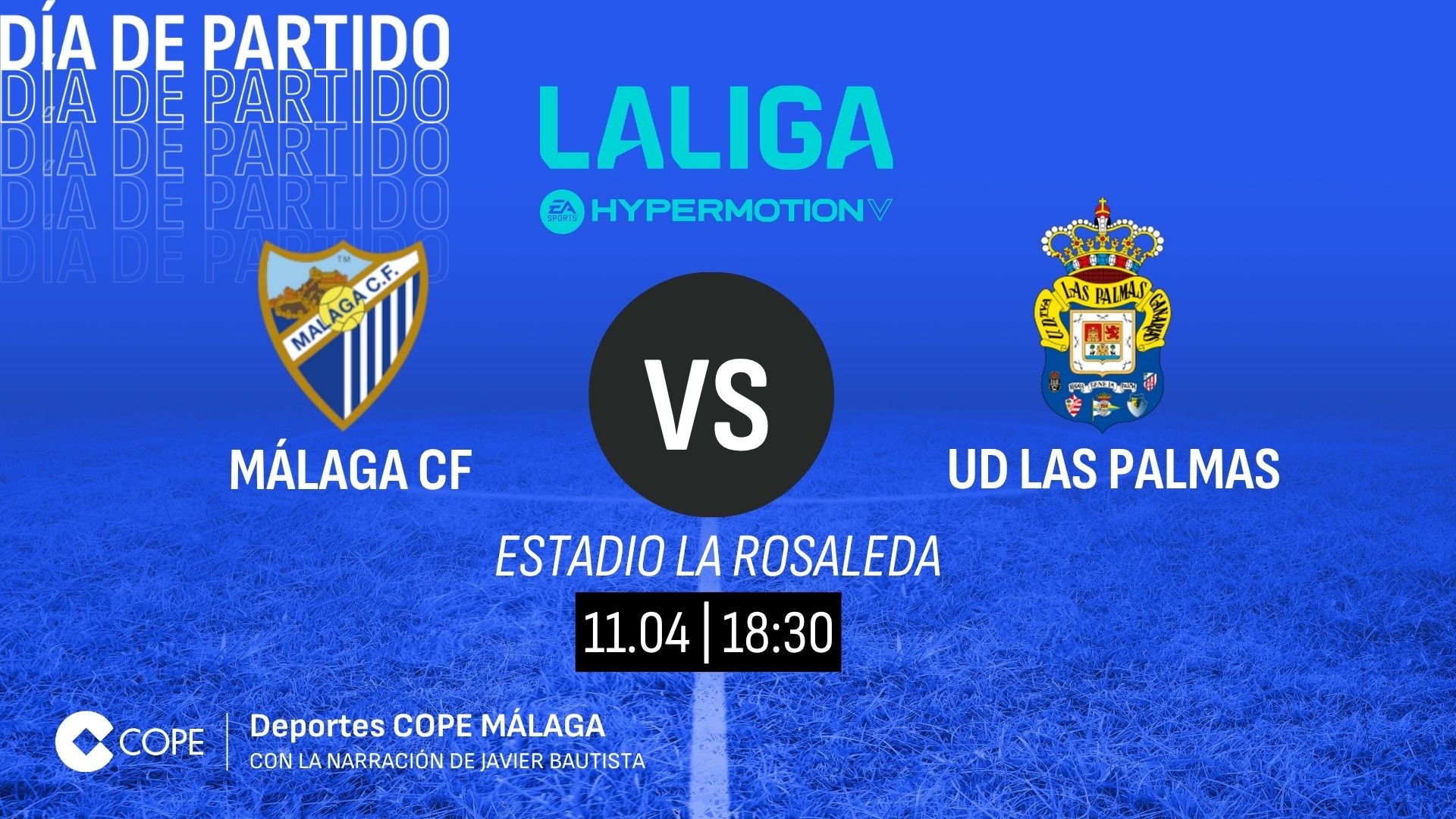 Horario y dónde ver y escuchar el Málaga-Las Palmas de esta tarde