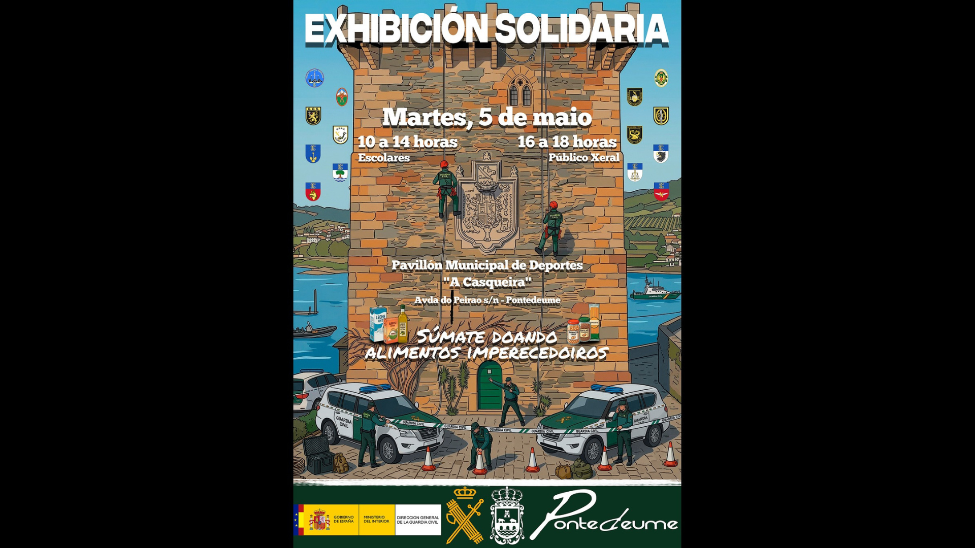 La Guardia Civil exhibirá en Pontedeume sus capacidades operativas en una jornada solidaria