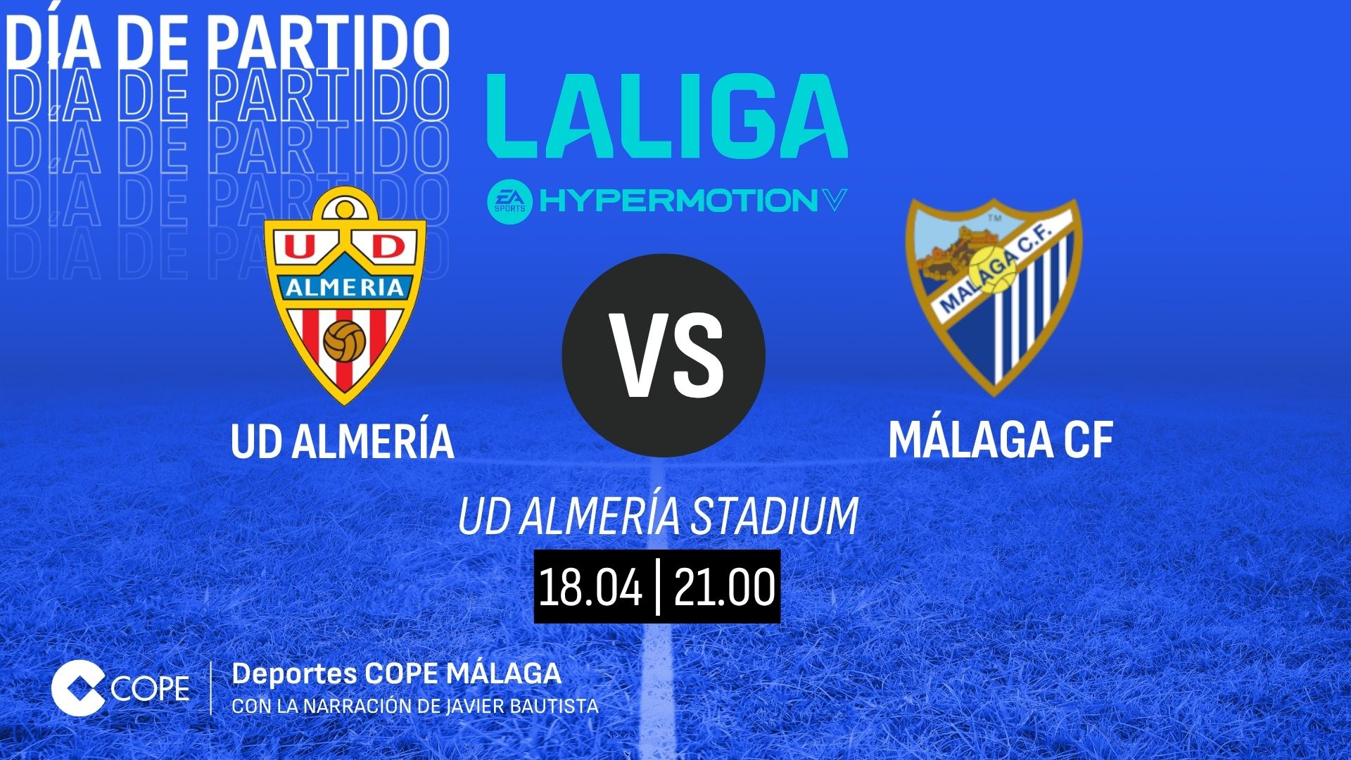 Horario y dónde ver y escuchar el Almería - Málaga de esta noche