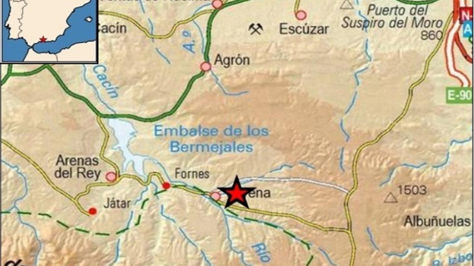 Un terremoto en Granada despierta a la provincia sin causar daños