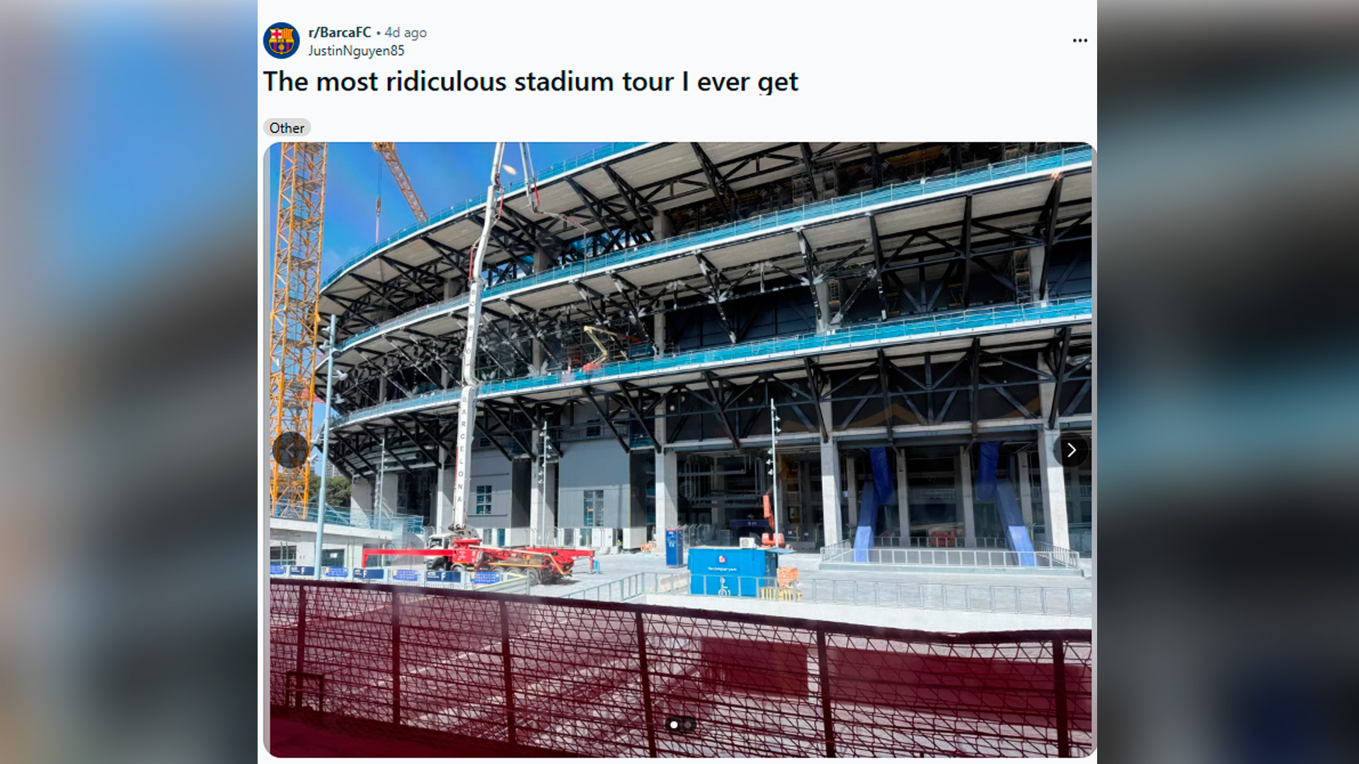 La denuncia del aficionado que se sintió estafado por ver un estadio en obras tras pagar 74 euros en la 'Spotify Camp Nou Experience'