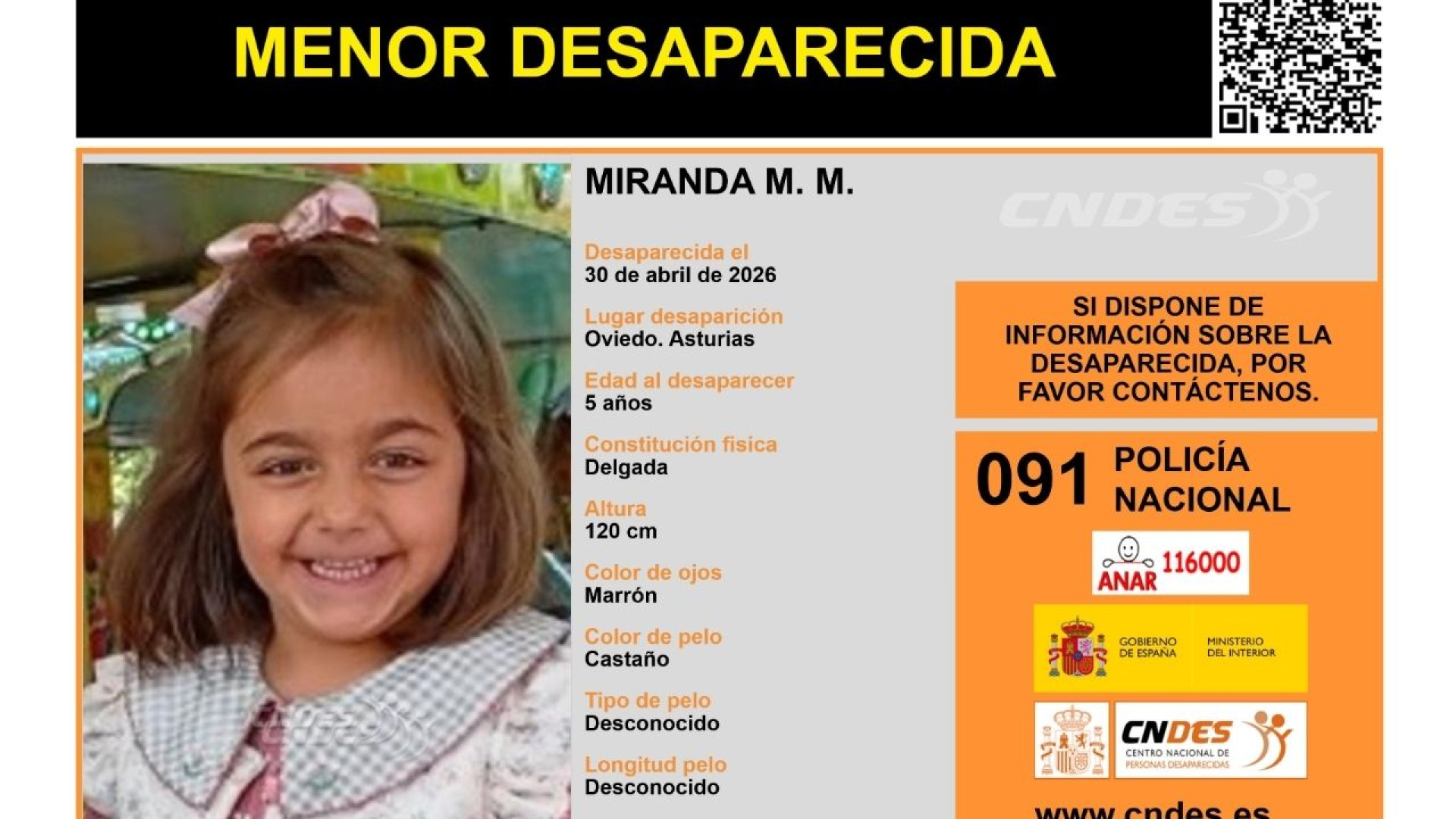 Caso Miranda, la pequeña raptada por sus padres biológicos en Oviedo: 