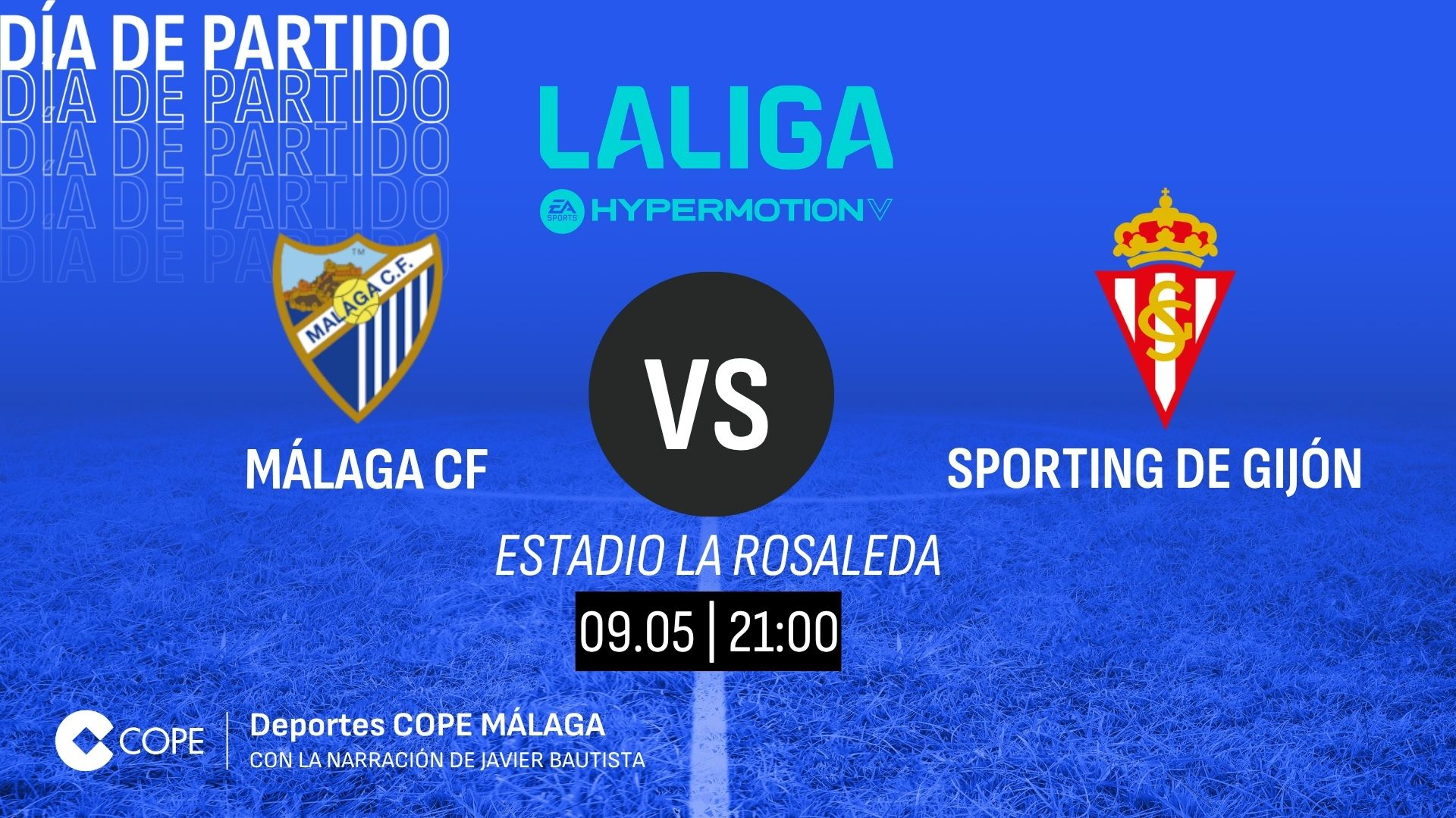 Horario y dónde ver y escuchar el Málaga-Sporting de esta noche