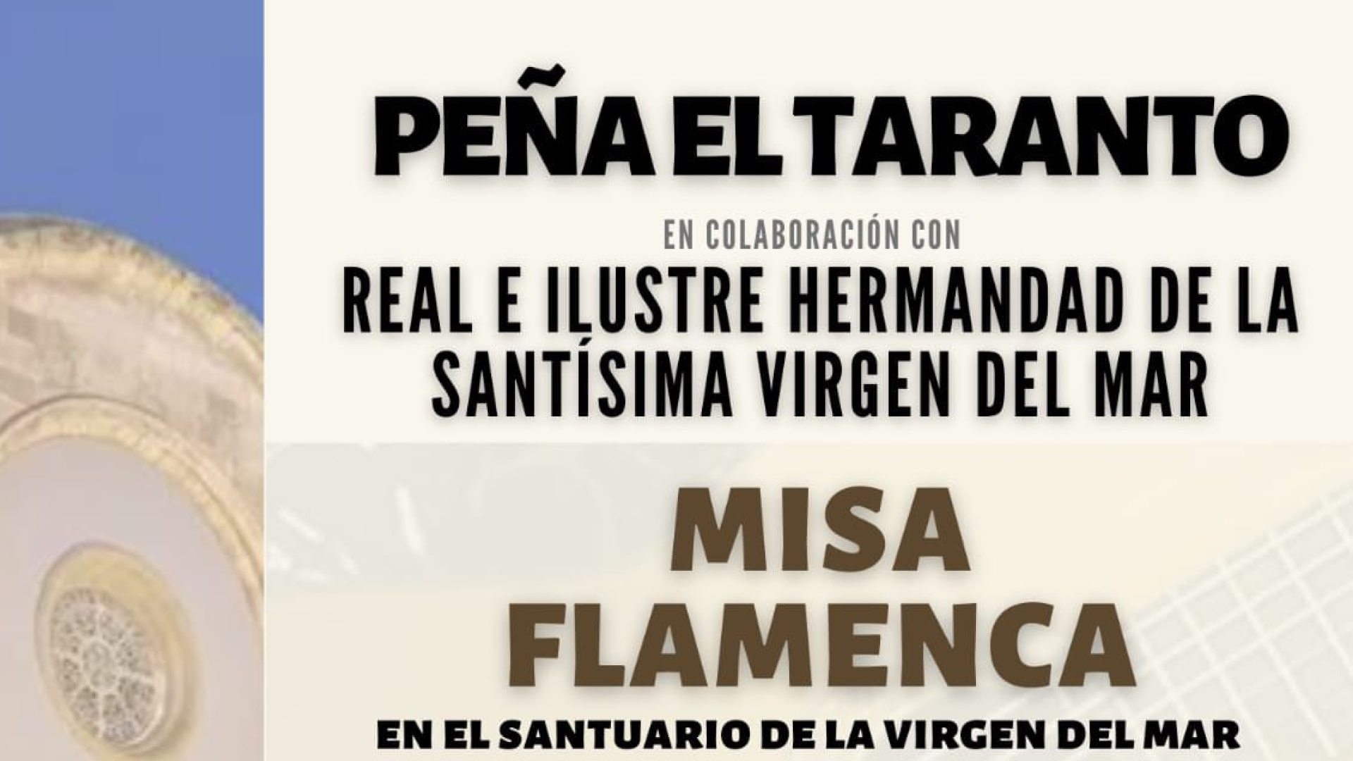 Almería unirá devoción y flamenco en una Misa estelar con José Mercé y Tomatito el 23 de mayo