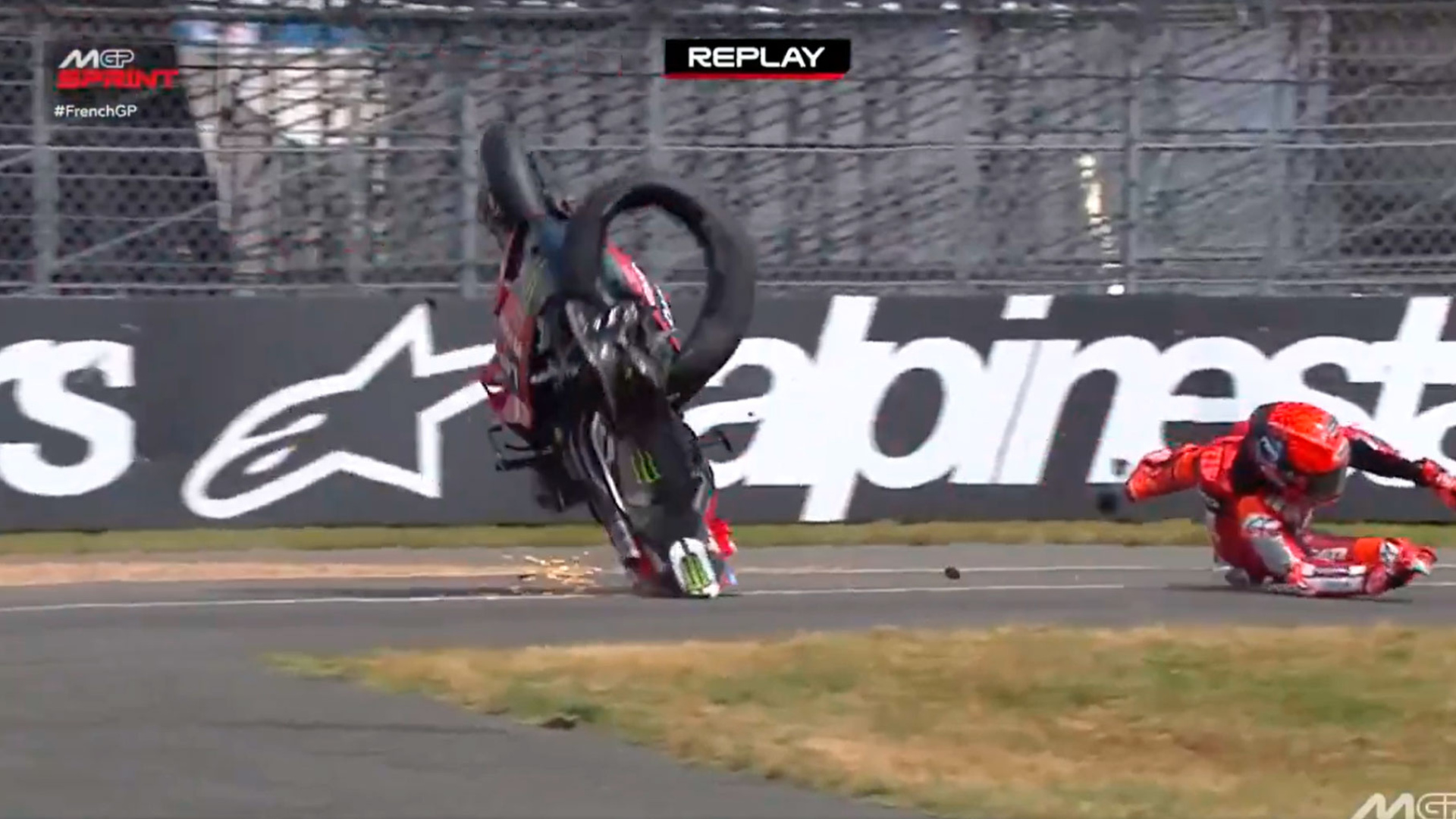 Terrible caída de Marc Márquez en Le Mans