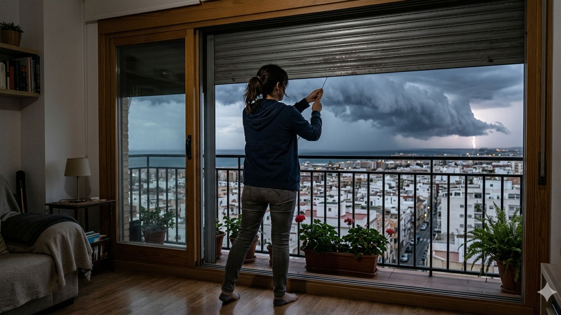 Se recomienda cerrar ventanas y bajar persianas desde primera hora de la mañana por las tormentas generalizadas este martes en gran parte de la península
