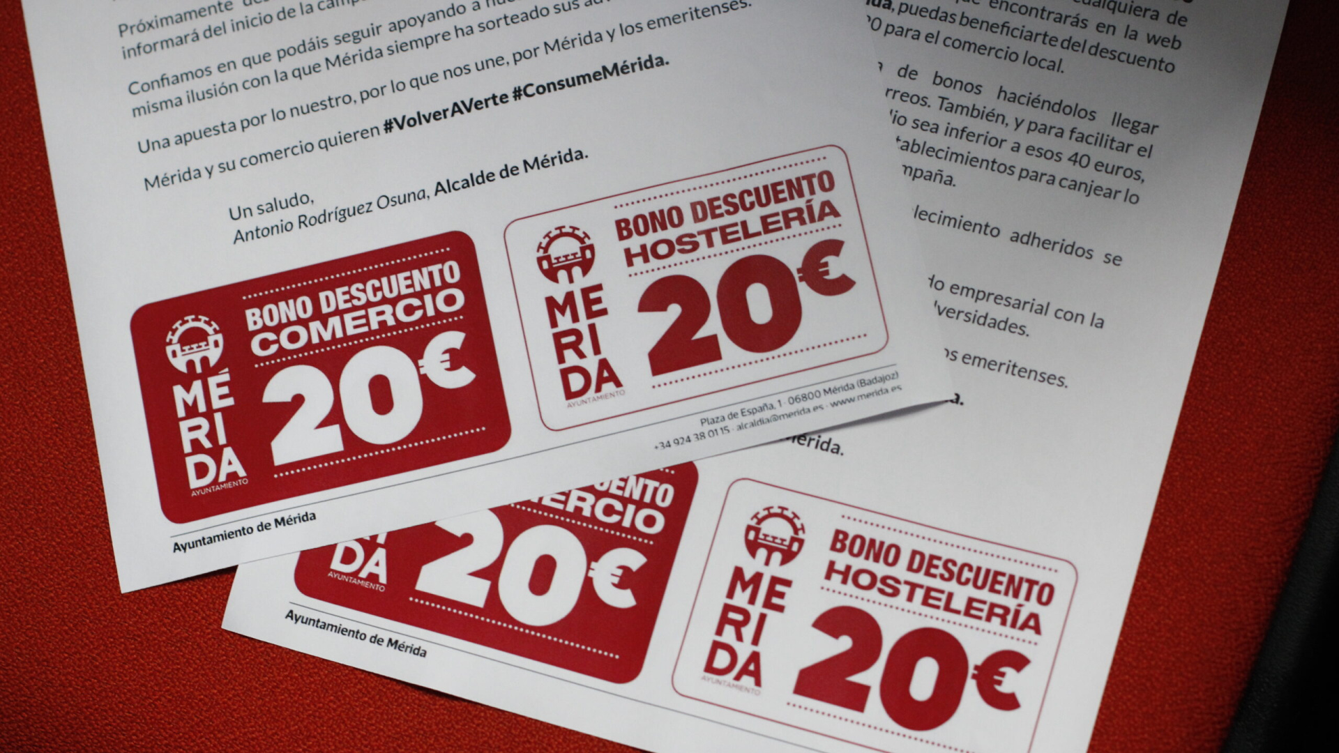 Mérida en trabaja en nuevos bonos al consumo de 20 euros para impulsar el comercio local