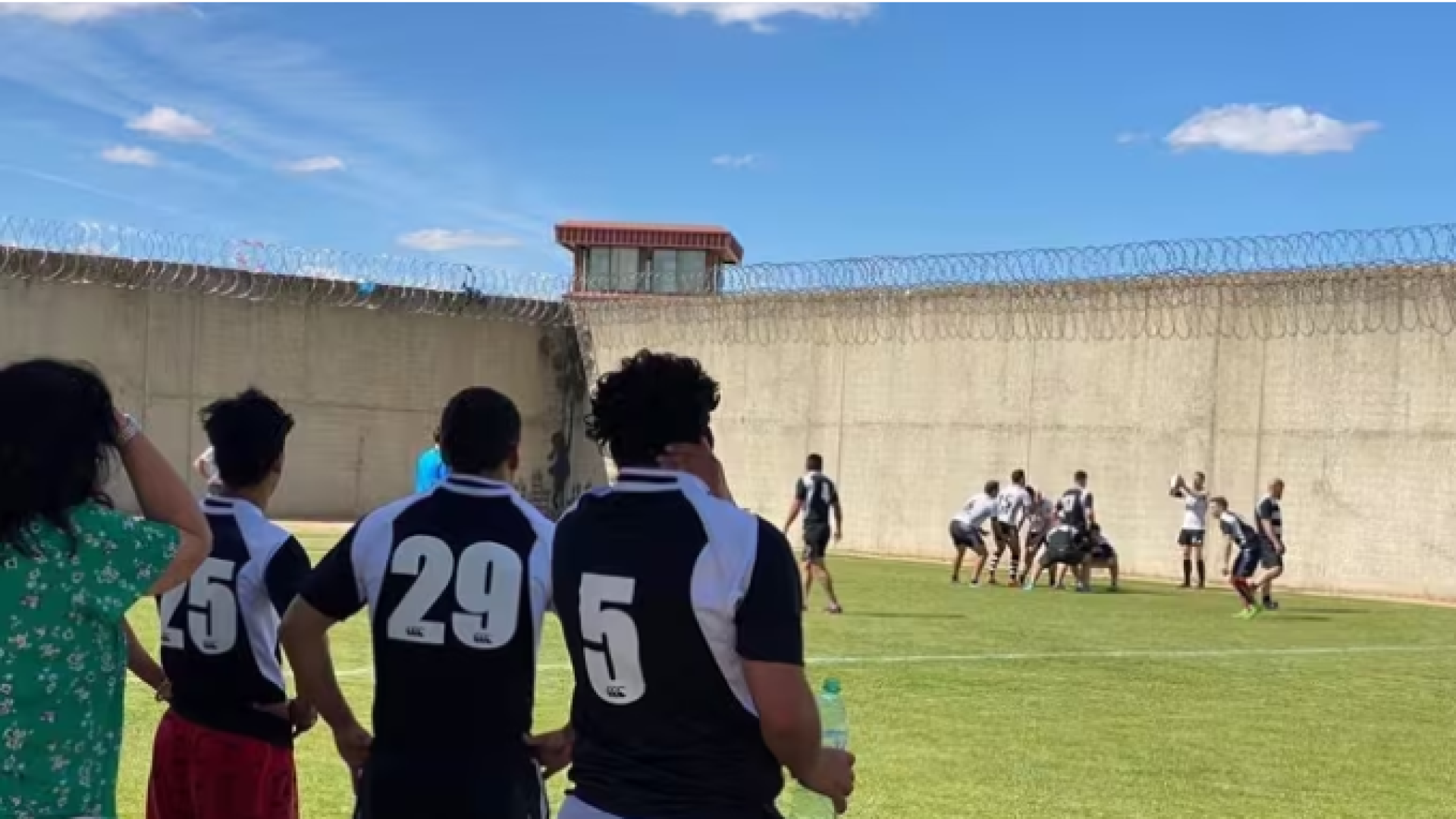 Los All Blacks entrenan con los presos de Valladolid: 