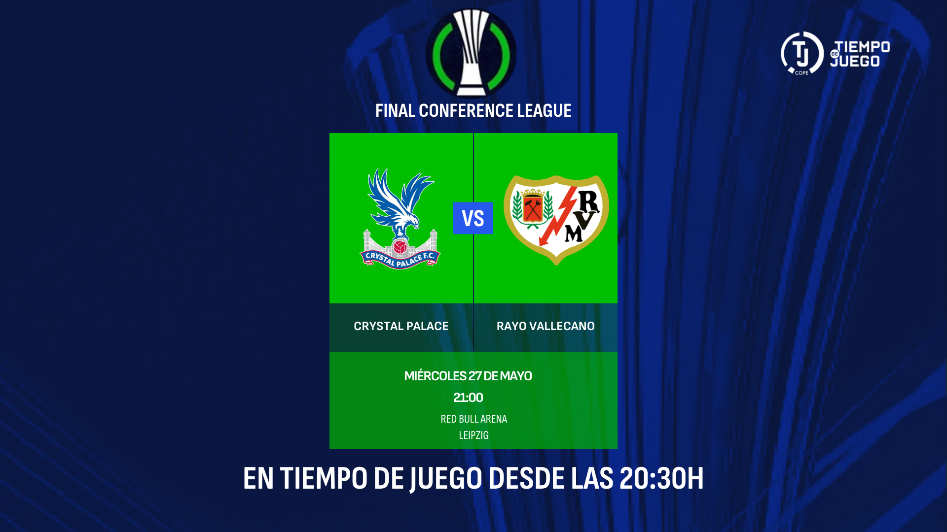 Sigue en Tiempo de Juego y en El Partidazo de COPE la cita histórica del Rayo Vallecano en la final de la Conference League