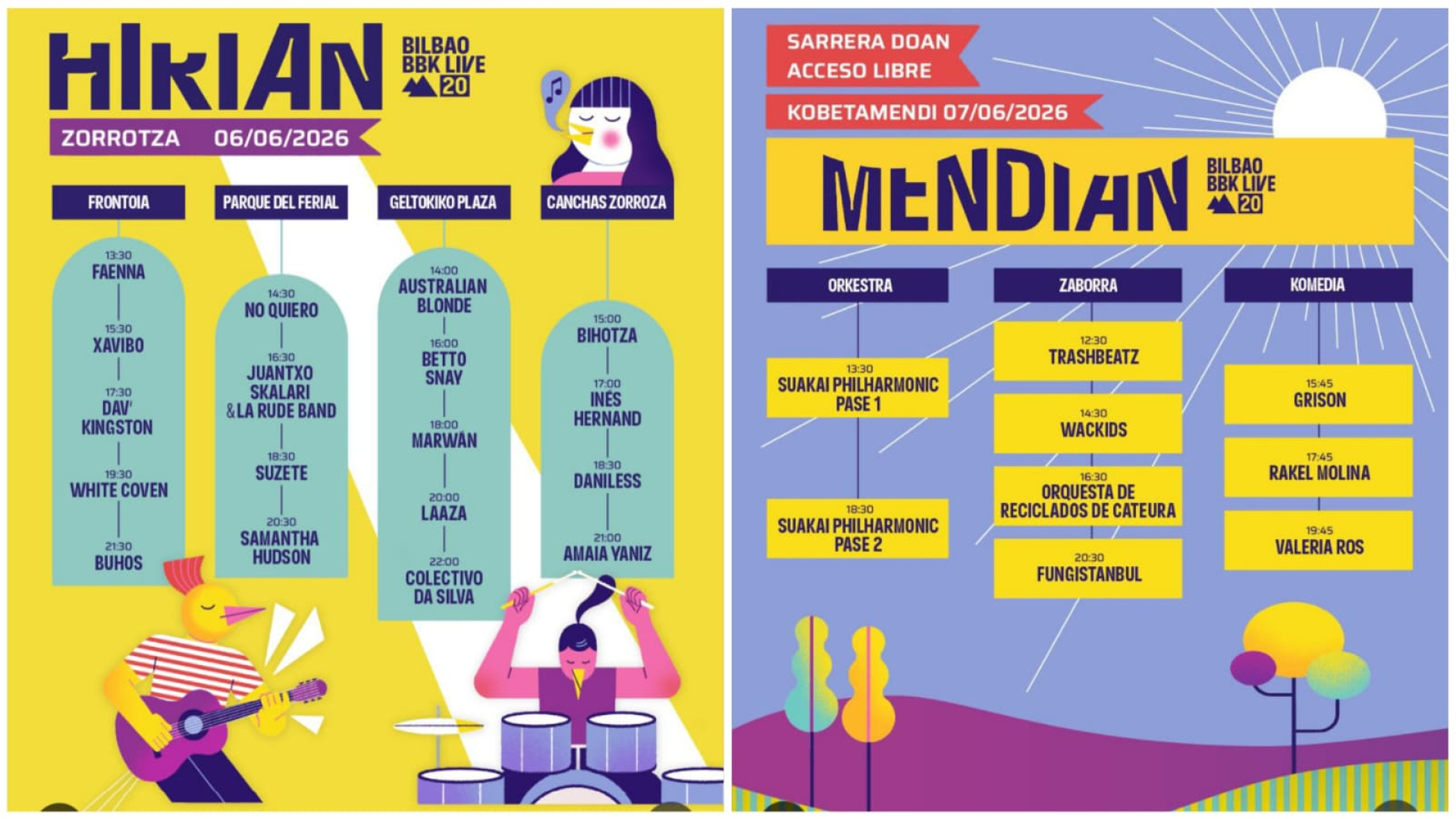 BBK Live llena Bilbao de música gratuita este fin de semana con los festivales Hirian y Mendian