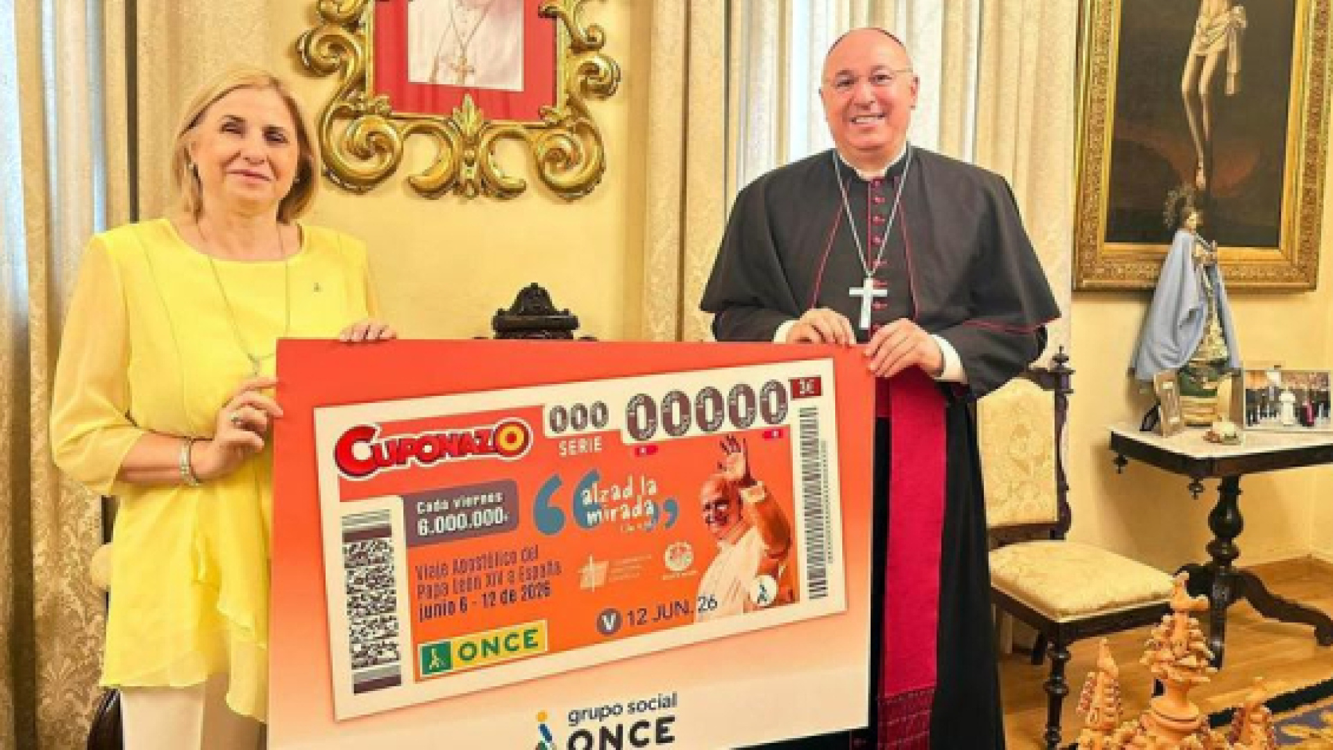 La ONCE homenajea la visita del Papa León XIV con un Cuponazo dedicado