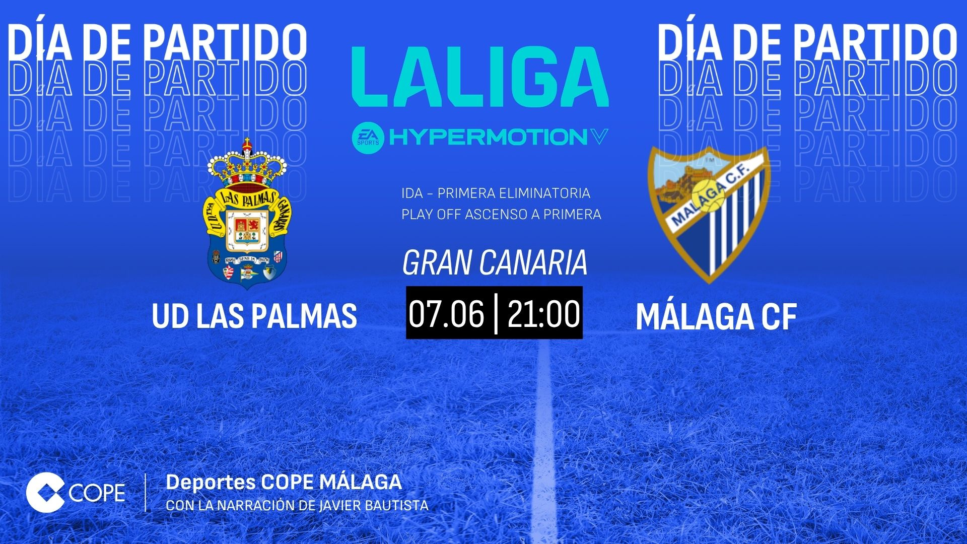 Horario y dónde ver y escuchar Las Palmas - Málaga de esta n
