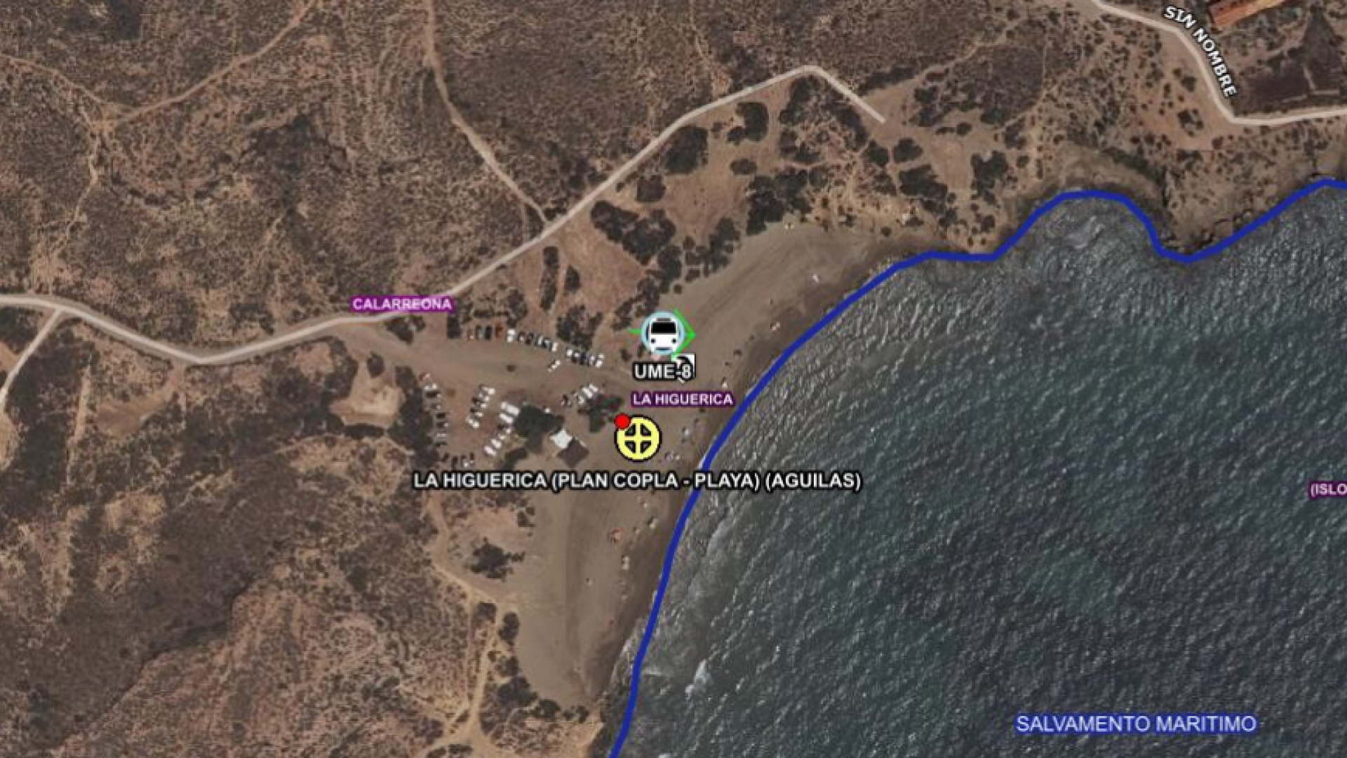 Rescatan en estado grave a un bañista arrastrado por la corriente en una playa de Águilas