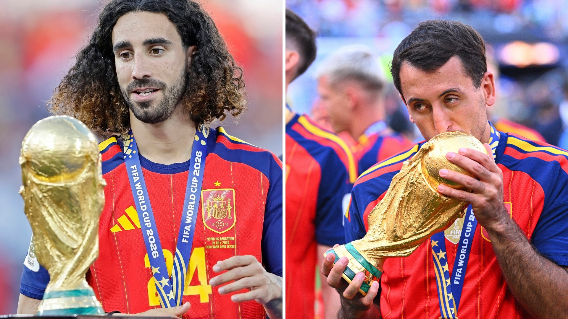 El Santiago Bernabéu rendirá homenaje a Cucurella y Oyarzabal con la Copa del Mundo presente