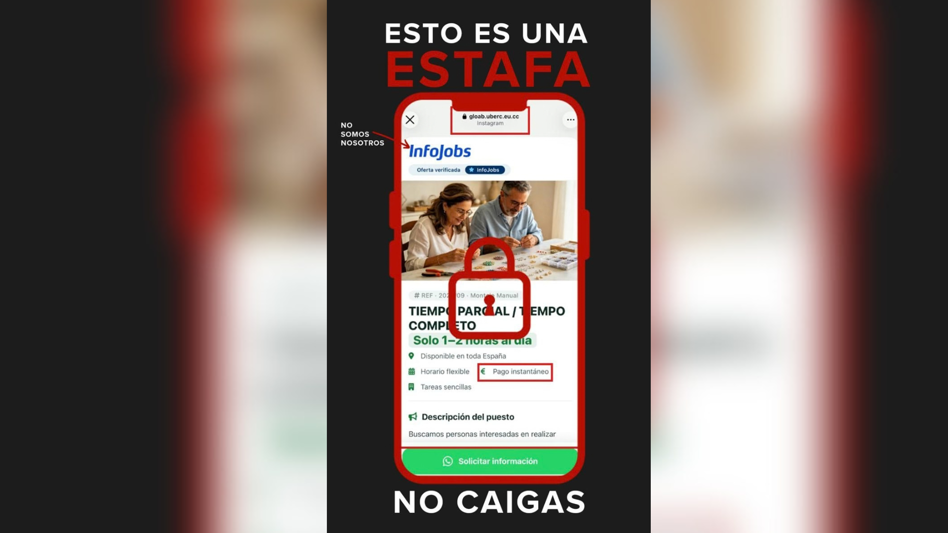 InfoJobs Warns Job Seekers of Instagram Payment Scam
