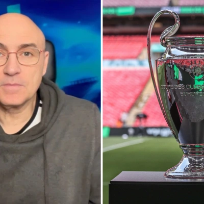 Julio Maldonado 'Maldini' y el trofeo de la Champions League