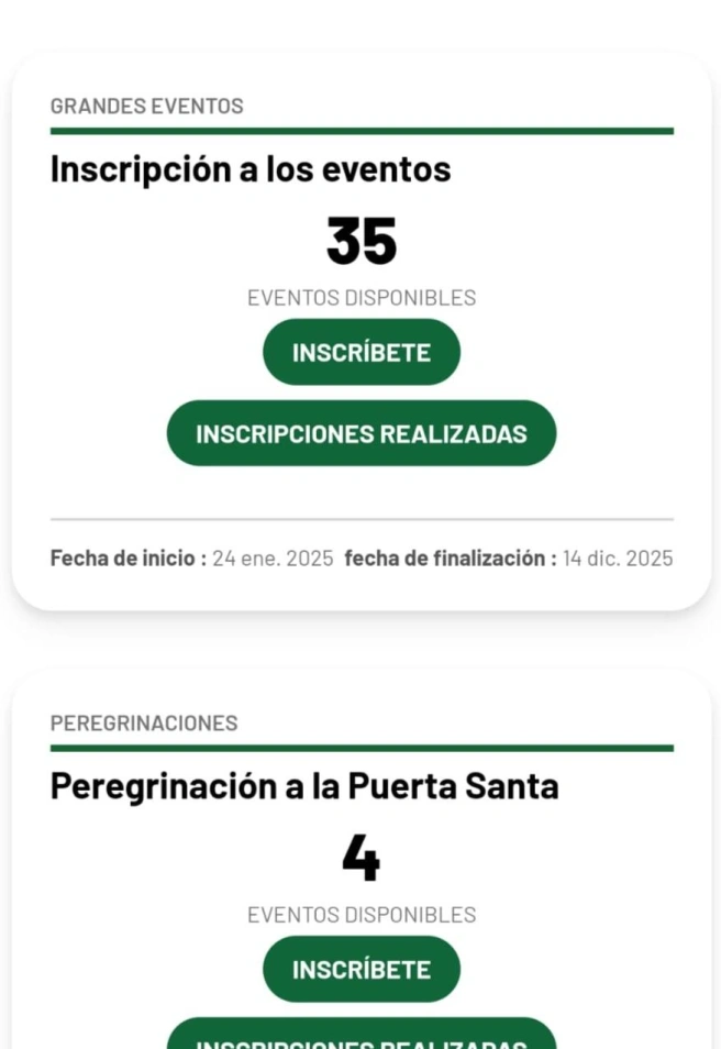 Paso 3 para inscribirse en una actividad del Jubileo 2025