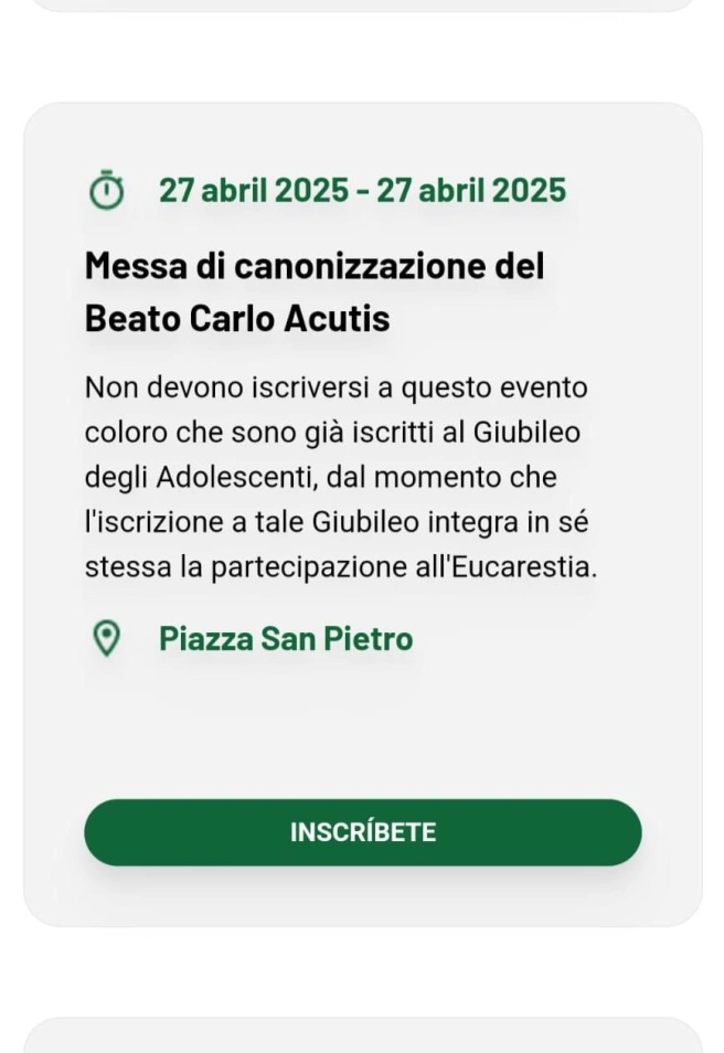 Paso 4 para inscribirse en una actividad del Jubileo 2025