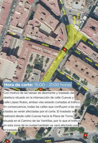 Cortes de tráfico en Motril por traslado del "obelisco" este jueves por la tarde