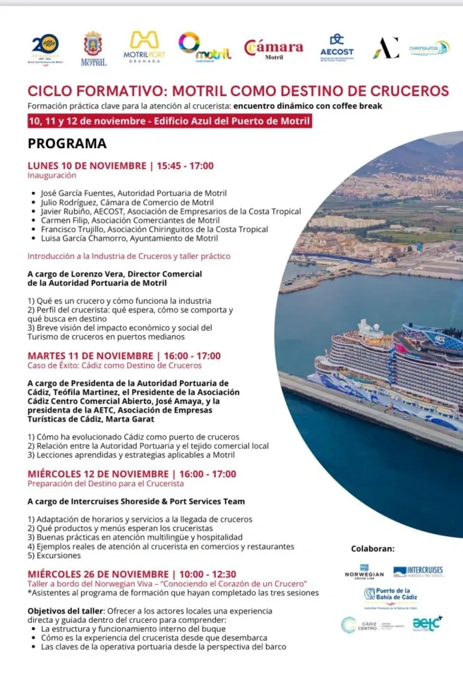 Motril se prepara para el boom de cruceristas con un plan de formación clave