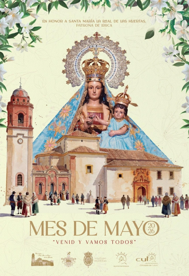 Cartel de actividades en el mes de Mayo, que giran alrededor de la patrona de Lorca