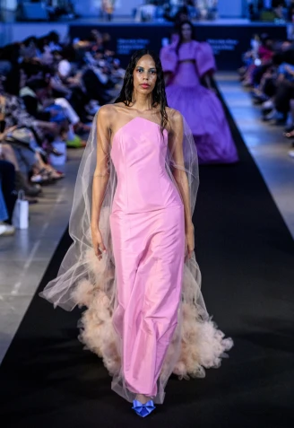 MADRID, SPAIN - September 11: A model walks the runway during the Mundos Paralelos to Wear Spring/Summer fashion show as part of the MBFWEEKMadrid on September 11, 2024 in Madrid, Spain. (Photo by Juan Naharro Giménez)