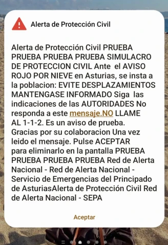 Mensaje de alerta