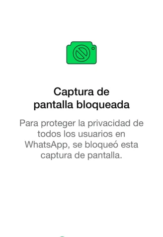 Mensaje de WhatsApp de 'Captura de pantalla bloqueada'