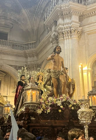 El Resucitado de Regina, que no pudo realizar su procesión, en la Parroquia del Sagrario