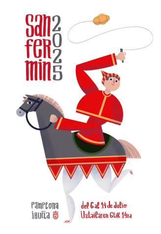 9 Cartel San Fermin. Número 9. Plica 3514. Zaldiko
