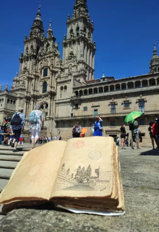 Manifiesto del Camino del Mar ante Catedral de Santiago