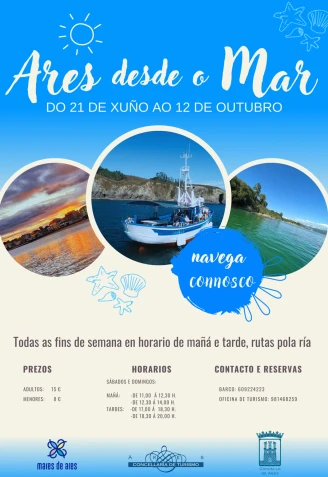 Cartel informativo de la acción "Ares desde o mar"