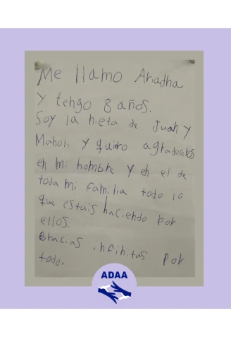 Agradecimiento a ADAA