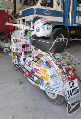La Vespa que va a cruzar España (Córdoba-Gijón) para recaudar fondos en la lucha contra el cáncer