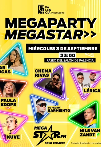 Cartel MEGAPARTY MegastarFM Palencia