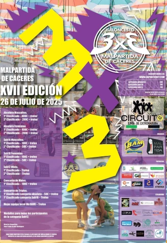 Cartel 3×3 Baloncesto de Malpartida de Cáceres