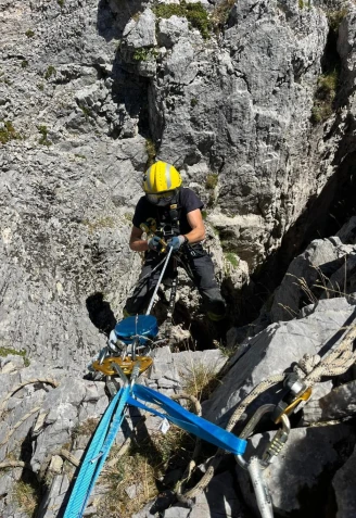 Operación de rescate de un perro en el Espiguete
