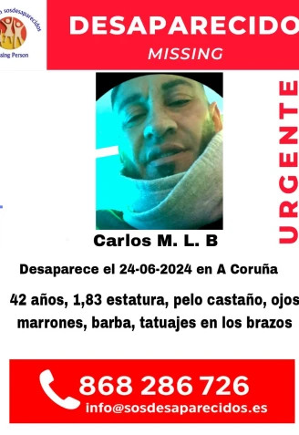 Carlos M.I.B. desaparecido en A Coruña en 2024