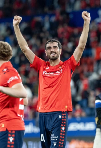 Alejandro Catena celebra su gol con Osasuna contra el Getafe