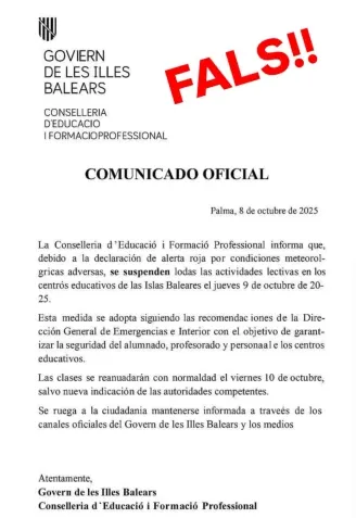 Comunicado falso