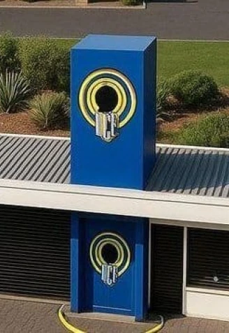 Imagen del escudo del Hércules deformado que aparece en los bocetos.