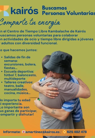 ¿Te une a las acciones de voluntariado con Kairós?